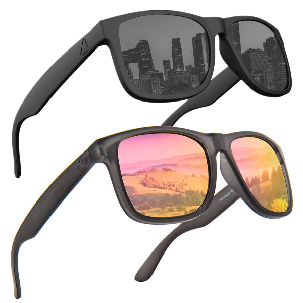 Gafas de sol polarizadas de diseño con protección UV400, ideales para conducir, paquete de dos unidades