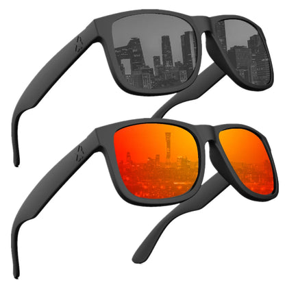 Gafas de sol polarizadas de diseño con protección UV400, ideales para conducir, paquete de dos unidades