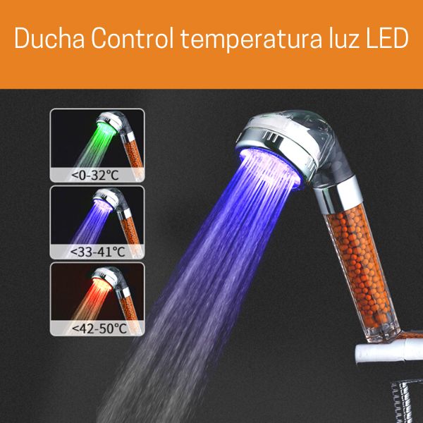  Sensor de temperatura RGB Luz LED alcachofa de ducha romántica  : Herramientas y Mejoras del Hogar